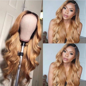 
            
                Load image into Gallery viewer, #1b/27 Color Blond Lace Frontal Wig Real Natural For Women 
            
        