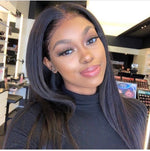 Straight for Transparent Lace Frontal Human Hair Wig Pre-Plucked + Bleach Knots