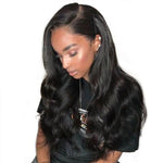 Wavy Style | Pre-Plucked Virgin Human Hair Lace Wig Natural Black Color