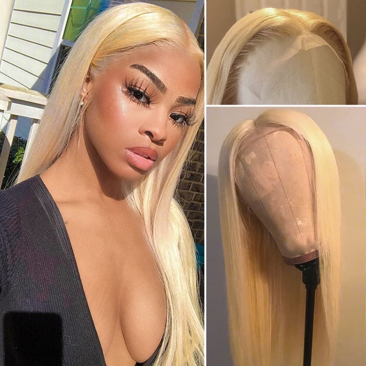 Blonde Straight #613 Transparent Lace Frontal Human Hair Wig