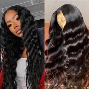 HD Swiss Lace +Pre-Plucked 5x5 Lace Closure Human Hair Wig Deep