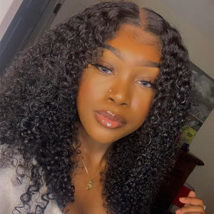 
            
                Load image into Gallery viewer, Natural Color 13*4 Lace Frontal Human Hair Wig Kinky Curly Style
            
        
