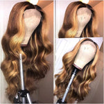 Ombre Honey Blonde Color 4x4 Lace Closure Human Hair Wig