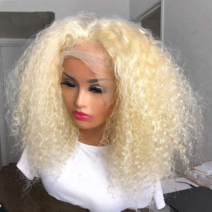Blonde Straight #613 Transparent Lace Frontal T Part Wig Human Hair