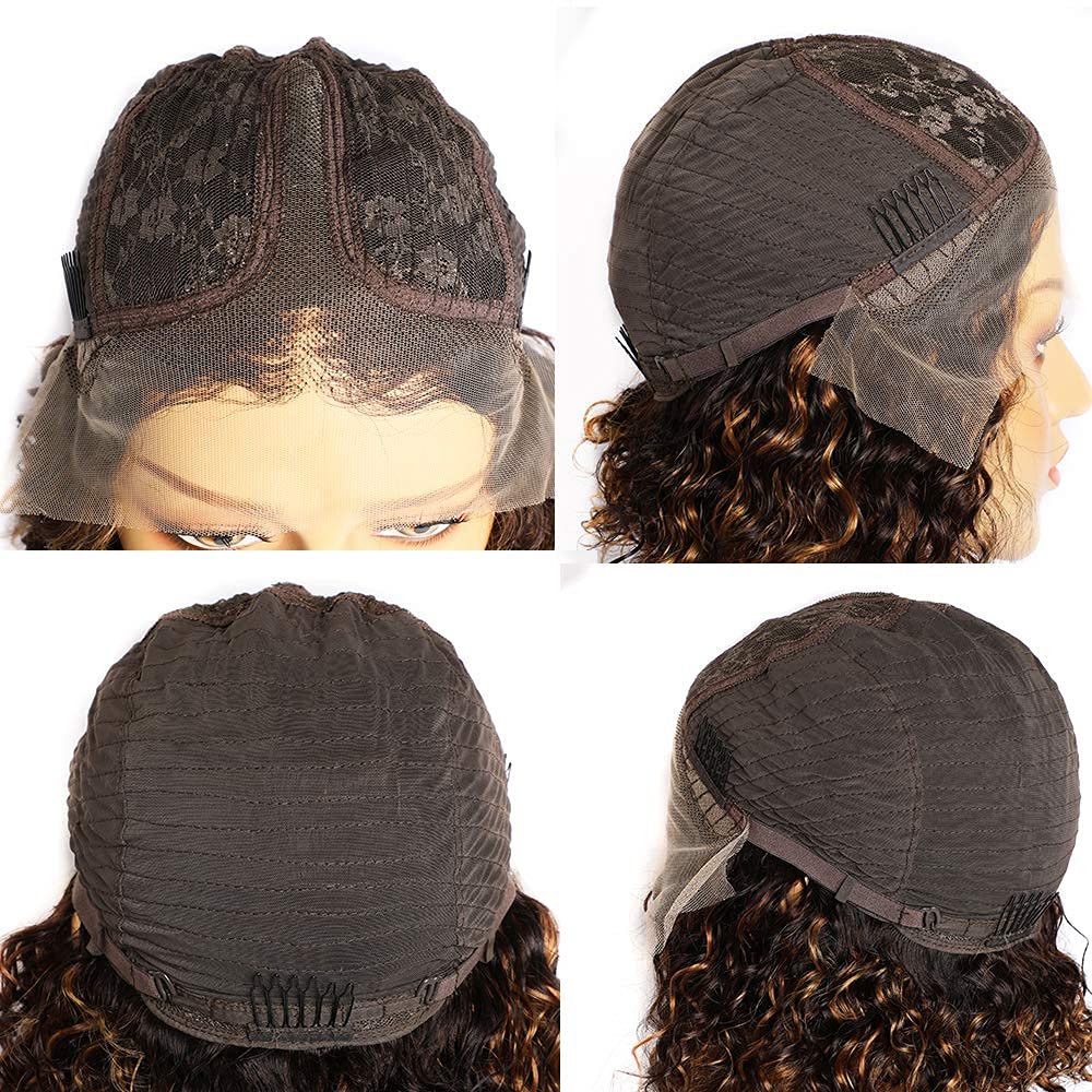 
            
                Load image into Gallery viewer, Ombre Brown Curl Style Transparent Lace Frontal Human Hair Wig
            
        