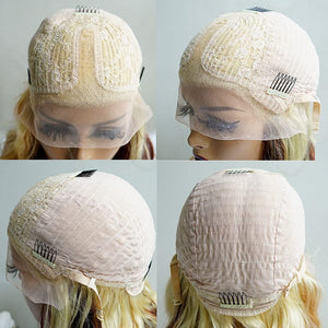 
            
                Load image into Gallery viewer, Blonde Straight #613 Transparent Lace Frontal T Part Wig Human Hair
            
        