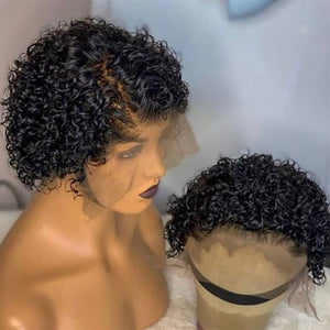 Lace Frontal Human Hair Wig Bob Curly Style