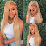Honey Blonde 613 Colored Human Hair Wigs Straight Style