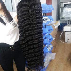 
            
                Load image into Gallery viewer, HD Swiss Lace Deep Wave Human Hair Wig Bleached Knots+Pre-Plucked
            
        