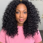 Transparent Lace Frontal Human Hair Wig Curly Style+Bleached Knots