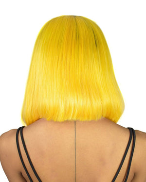 
            
                Load image into Gallery viewer, Preplucked 1B/Yellow Color Human Hair Bob Lace Wig | Silky Straight
            
        