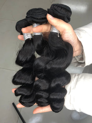 
            
                Load image into Gallery viewer, Loose Wave Human Hair Bundles 3Pcs Brazilian Hair Weave Double Wft
            
        