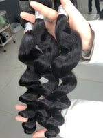 Loose Wave Human Hair Bundles 3Pcs Brazilian Hair Weave Double Wft