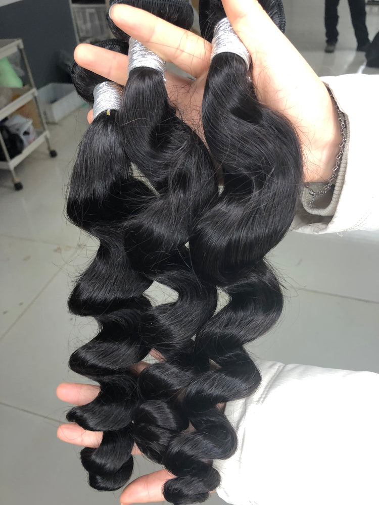 4Bundles Loose Wave Human Hair Weave 100% Human Hair ,Double Weft No Shedding No Tangel