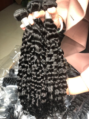Deep Curly Hair Weave  Double Weft 100% Human Hair Extensions 3pcs