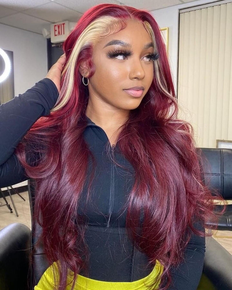 New Color 613 Mix 99J Burgundy Human Hair Wigs Body Wave Style