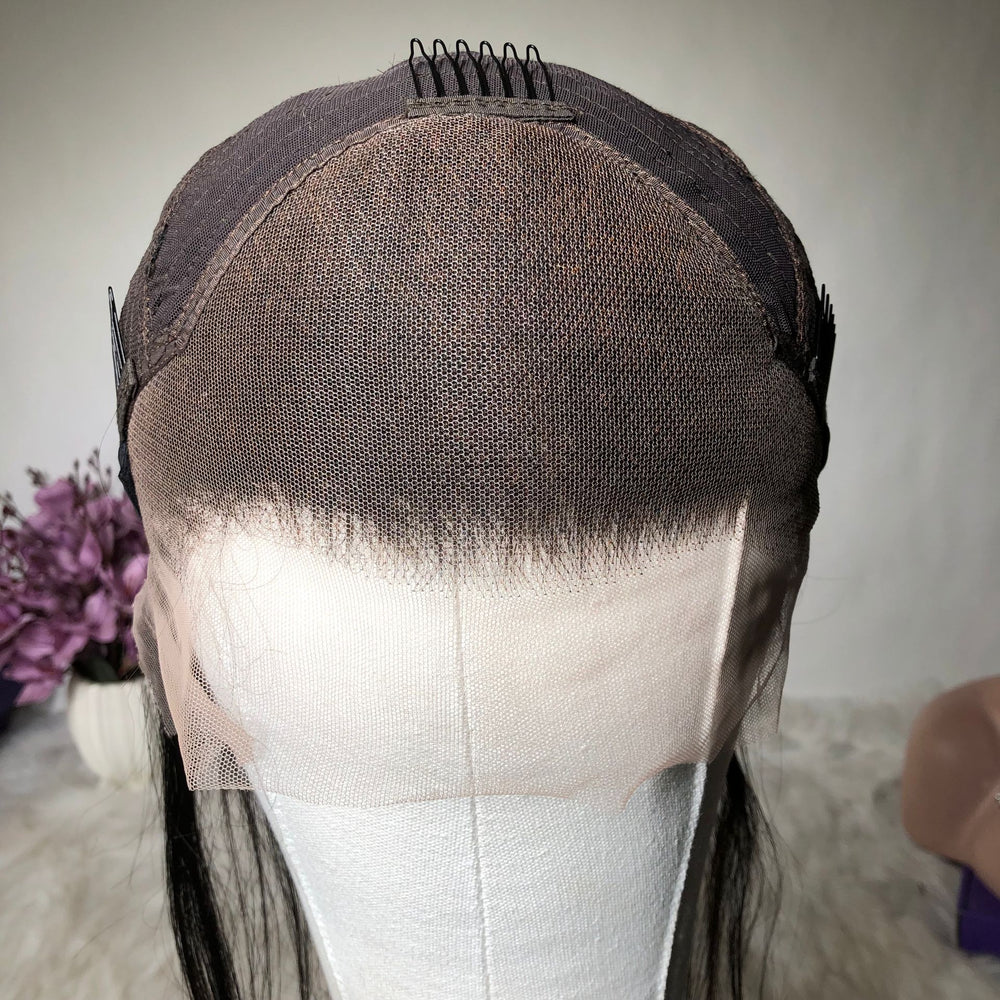 Transparent Lace Frontal Wig Deep Wave Hair Side Part Hair