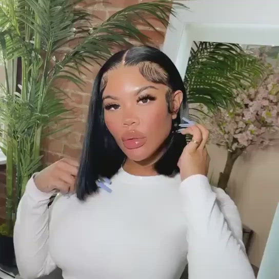 
            
                Load and play video in Gallery viewer, Middle Part Transparent Lace Virgin Human Hair Wig Bob Straight Style
            
        