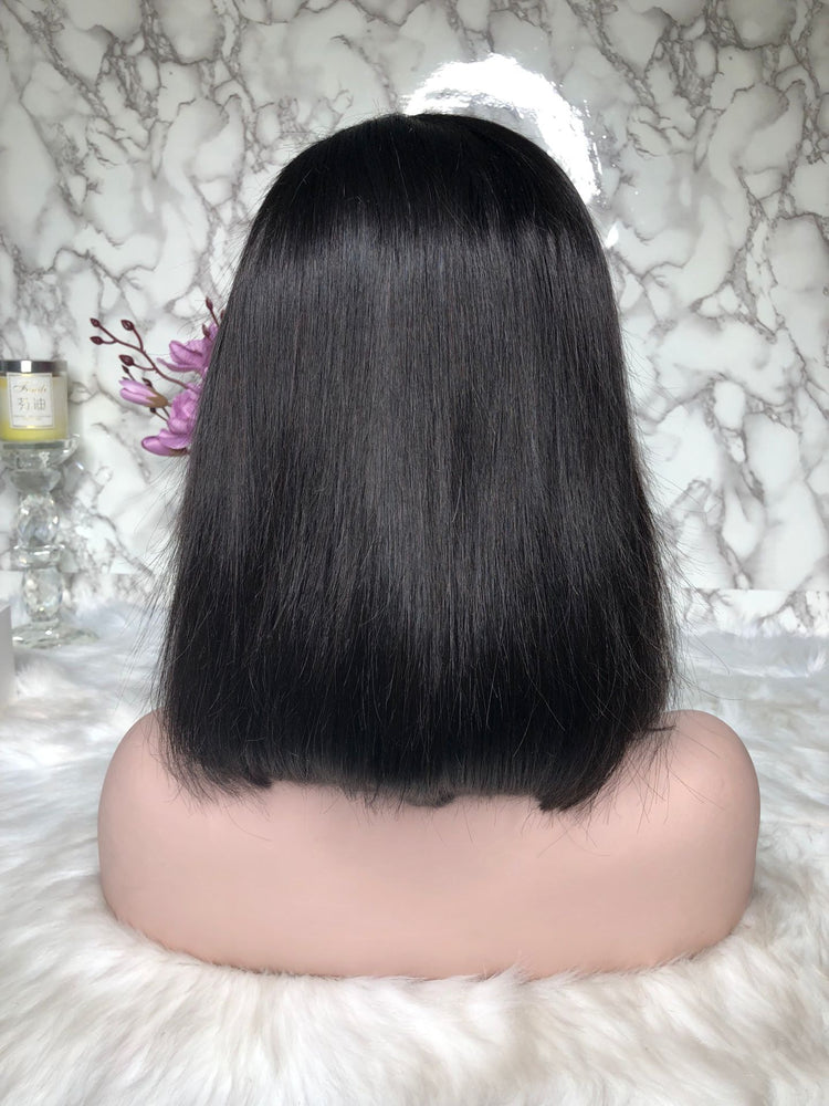 Human Hair Bob Lace Wig Pre Plucked Human Hair | Silk Straight
