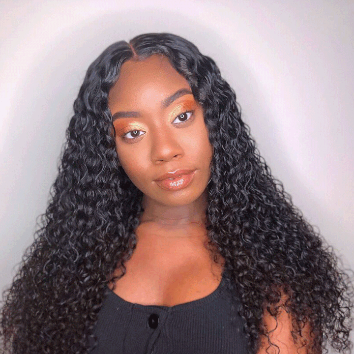 Human Hair Jerry Curly 13x6 Inch HD Swiss Lace Frontal Wig With Baby Hair
